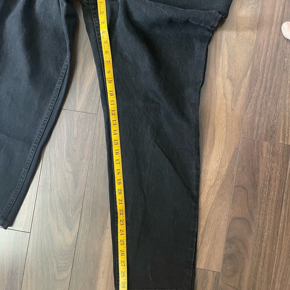 WRANGLER Vintage High Rise Straight Leg Jeans Black Denim Women's Size 14x30 GUC - Picture 12 of 13